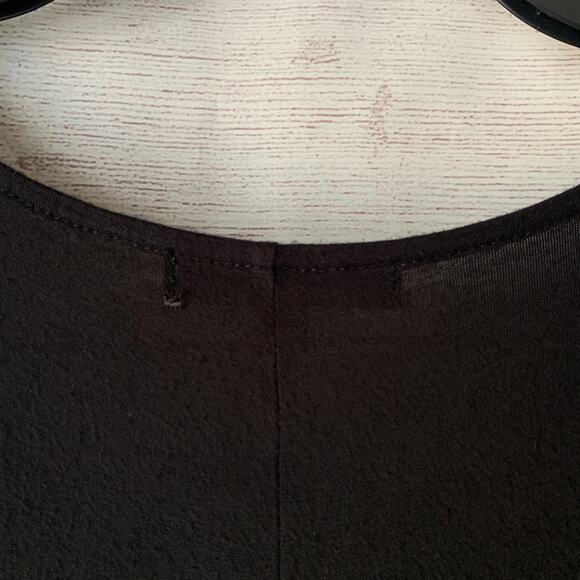 Living Doll Black Dress with Criss Cross Front V Neck Elbow Length Sleeves XL - Picture 9 of 11